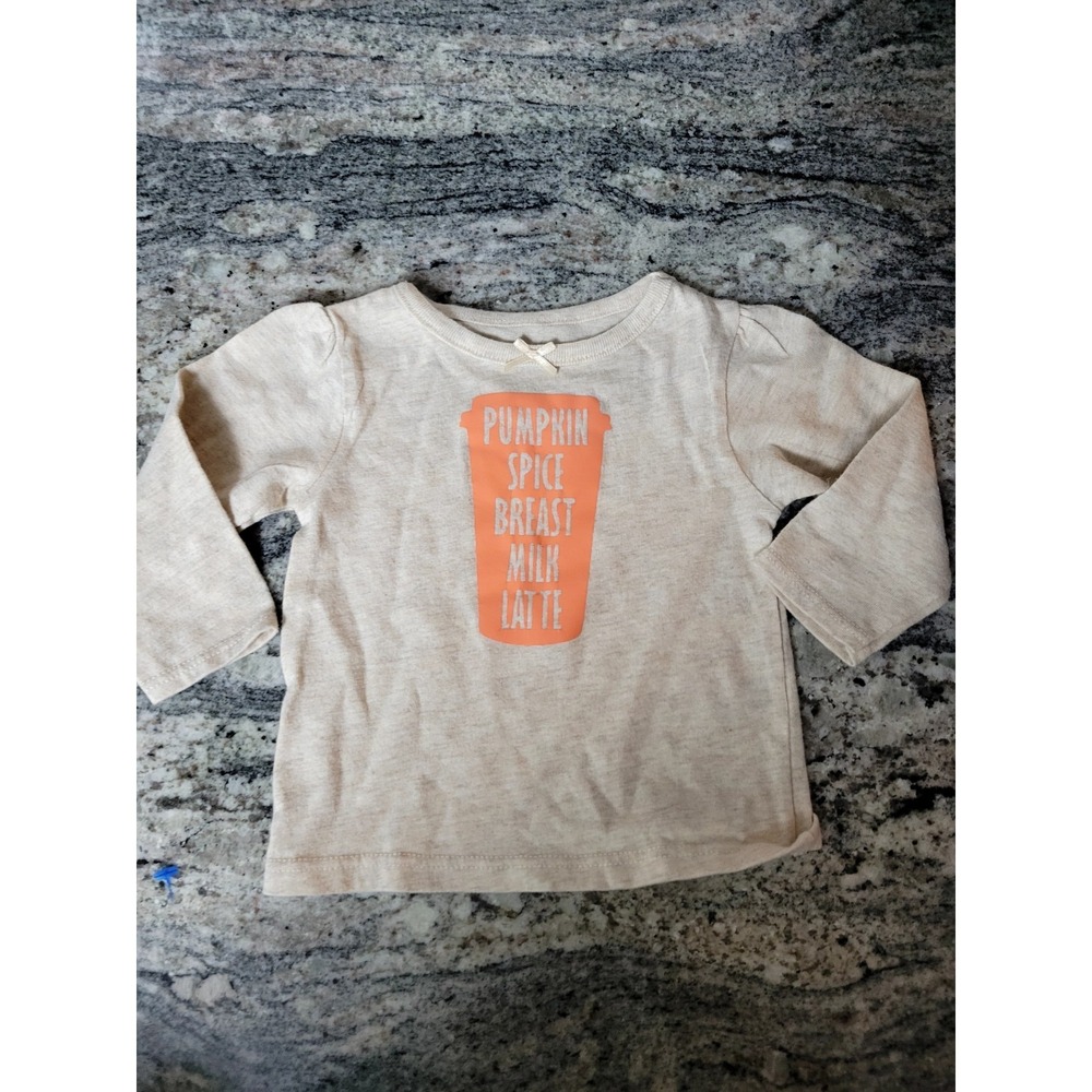 Baby Girl Shirt Size 0-3 months Pumpkin Spice